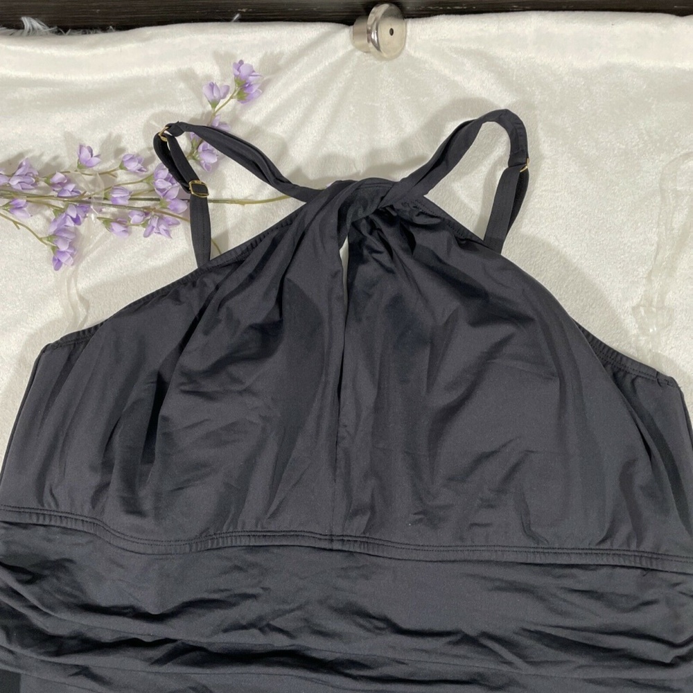 NEW Bleu by Rod Beattie [ 22W ] Urban Keyhole Neck One‎ Piece Swimsuit View 4